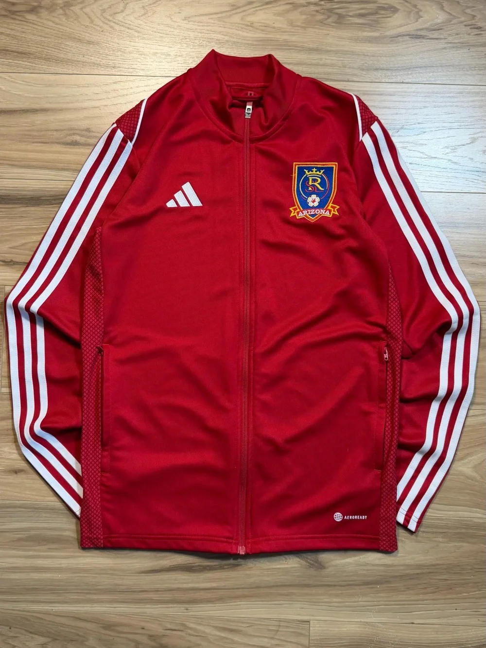 Adidas Red Track Jacket with Arizona Crest